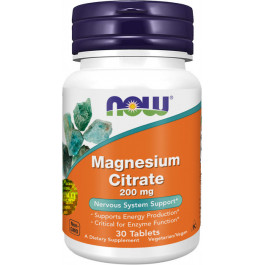 Now Magnesium Citrate 200 mg 30 tabs