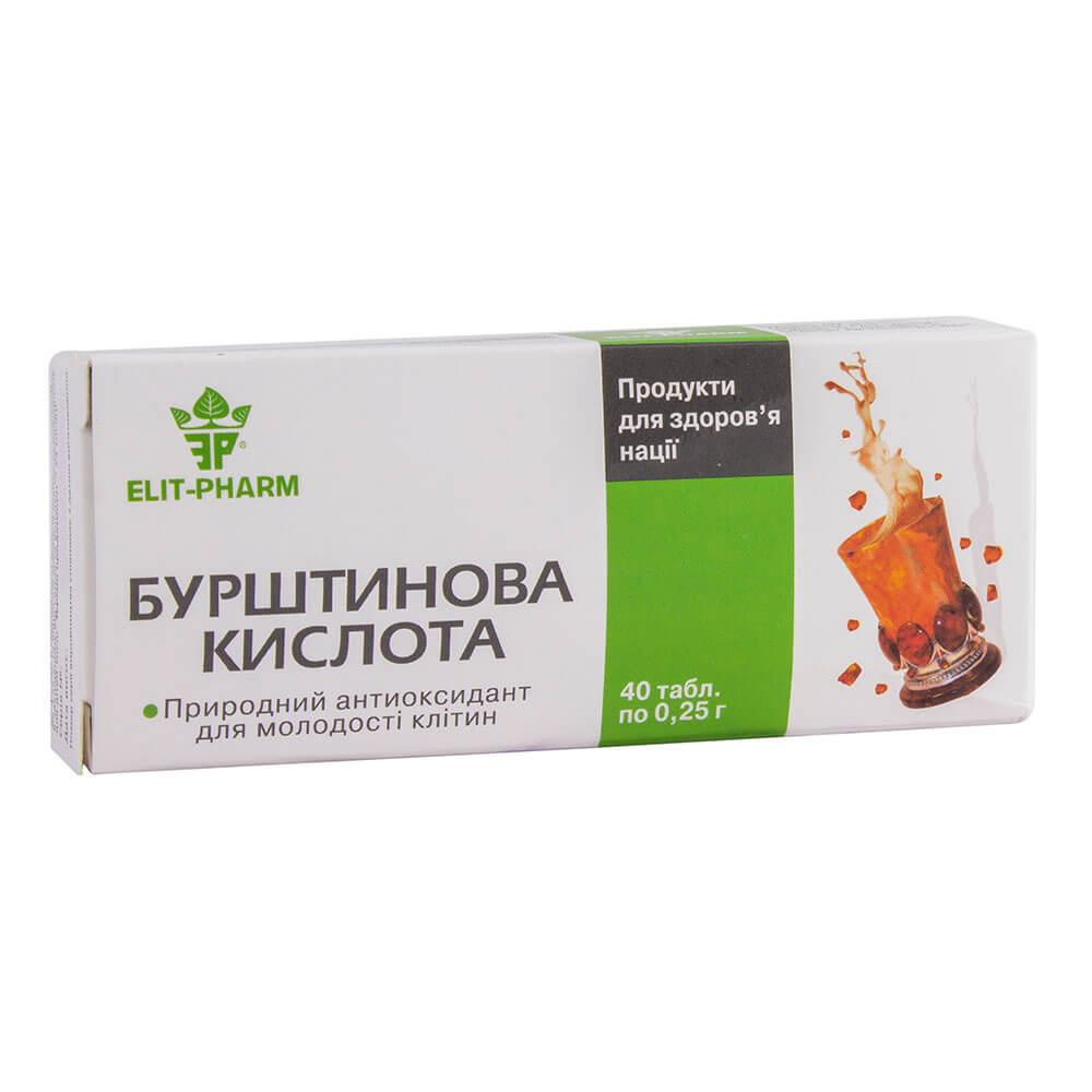 Elit-Pharm Янтарная кислота, 40 таблеток (EF-YantarnaKislota-40) - зображення 1