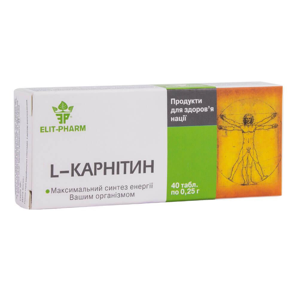Elit-Pharm Аминокислота L-карнитин, 40 таблеток (EF-LKarnitin-40) - зображення 1
