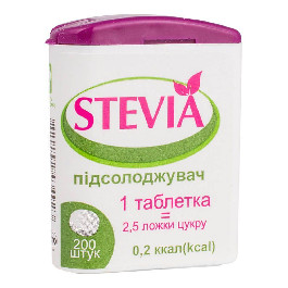 Красота и Здоровье Подсластитель "Стевия" FLIP-TOP, 0,1 г, 200 таблеток, (FT-Stevia-200)