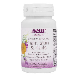 Now Комплекс витаминов для волос, кожи, ногтей HAIR, SKIN&NAILS, 30 капсул, Foods (NF-ClinicalHairSkinNa