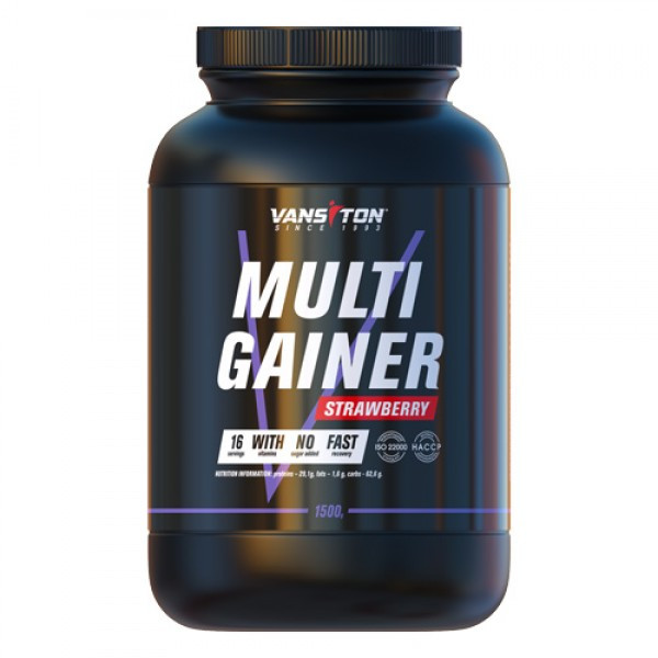 Ванситон Multi Gainer /Мультигейнер/ 1500 g /16 servings/ Strawberry - зображення 1