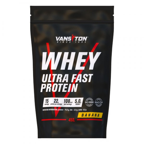 Ванситон Whey Ultra Fast Protein /Ультра-Про/ 450 g /15 servings/ Banana - зображення 1