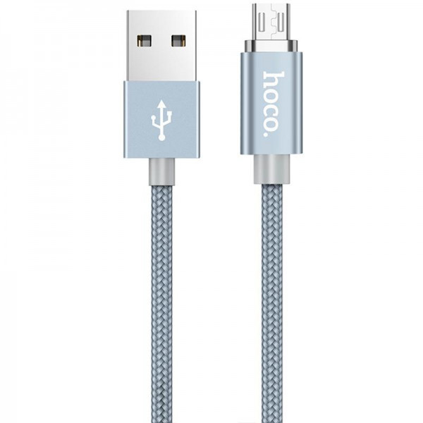 Hoco U40A Magnetic Adsorption MicroUSB 1.2m Grey - зображення 1