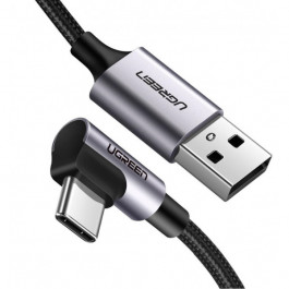 UGREEN US284 USB - Type-C Cable Angled Alum. Braid 1m Black