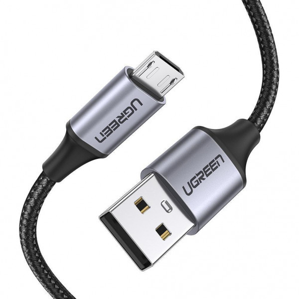 UGREEN US290 USB 2.0 AM to Micro USB 2m Black (60148) - зображення 1