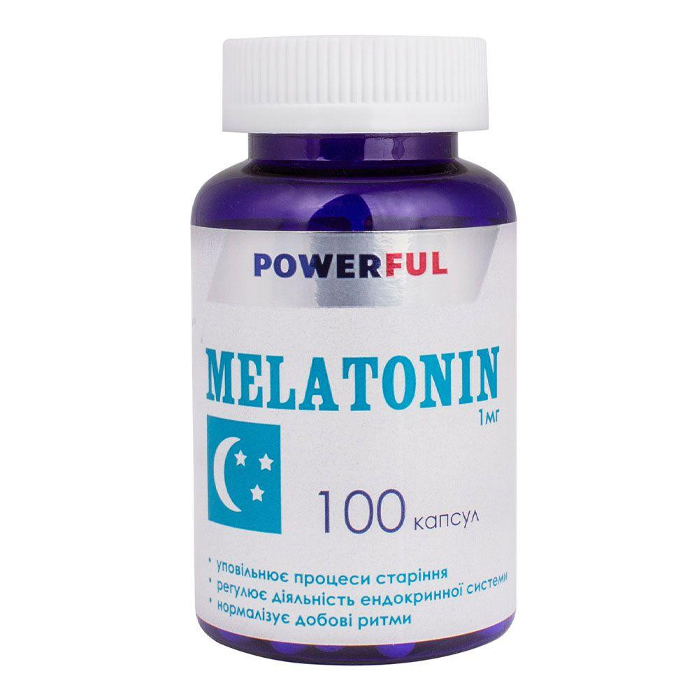 Красота и Здоровье Мелатонин POWERFUL,1 мг, 100 капсул, Красота и Здоровье - зображення 1