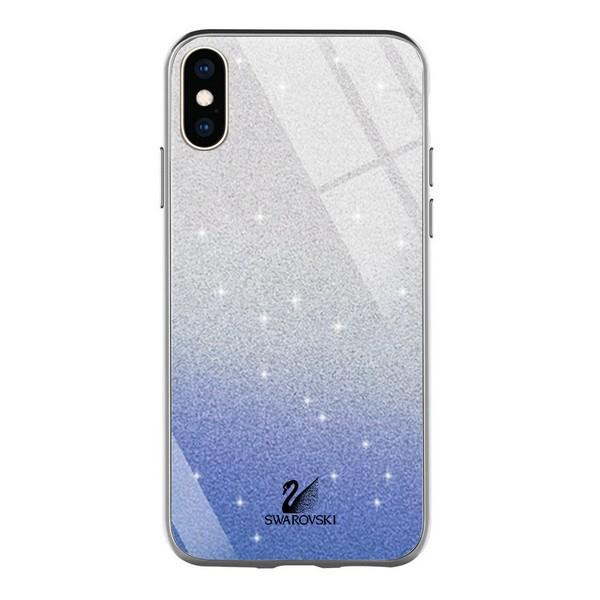 Epik iPhone XS TPU+Glass Swarovski Blue - зображення 1