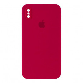 Epik iPhone XS Silicone Case Square Full Camera Protective AA Rose Red