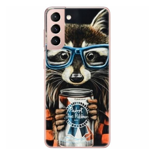 Boxface Silicone Case Samsung Galaxy G991 S21 Енот с банкой 41709-up1333 - зображення 1