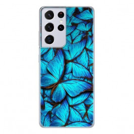 Boxface Silicone Case Samsung Galaxy G998 S21 Ultra лазурные бабочки 41719-up1550