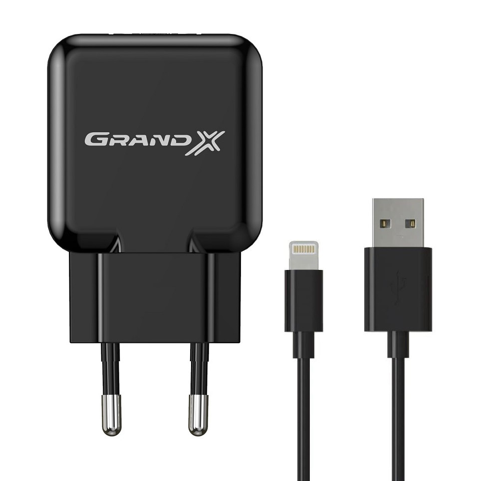 Grand-X CH03LTB USB 5V 2,1A + Lightning Black - зображення 1