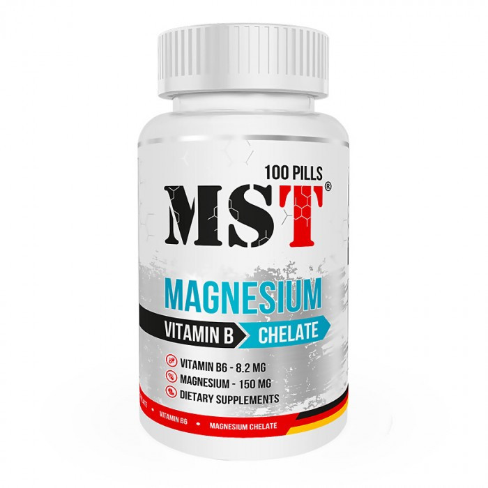 MST Nutrition Magnesium Chelate + B6 100 tabs - зображення 1