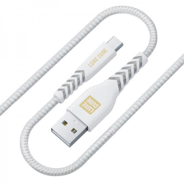 Luxe Cube Kevlar USB-microUSB 1.2m White (8886668686266) - зображення 1