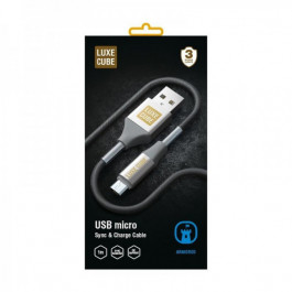 Luxe Cube Armored USB-microUSB 1m Gray (8886668686105)