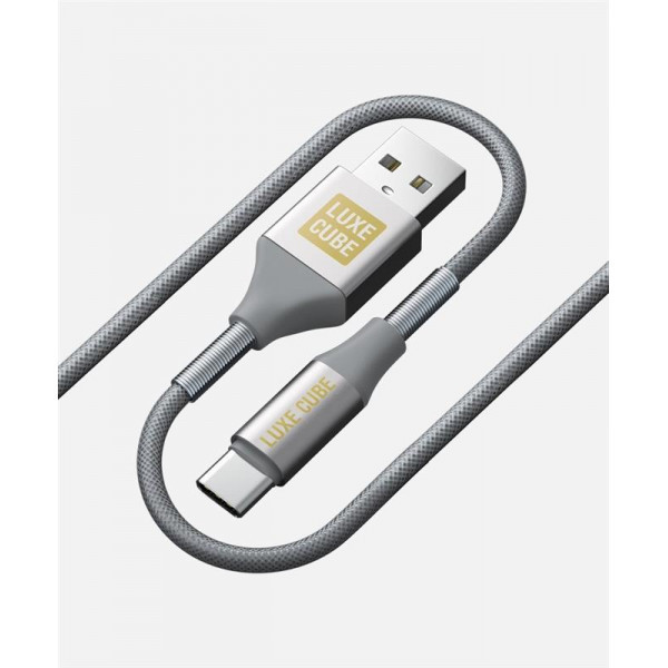 Luxe Cube Armored USB-USB Type-C 1m Gray (8886668688949) - зображення 1