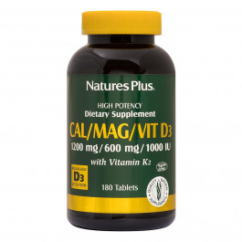 Nature's Plus Calcium/Magnesium/Vitamin D3 with Vitamin K2 180 tabs /45 servings/