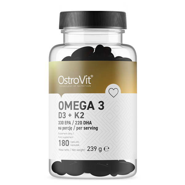 OstroVit Omega 3 D3+K2 180 caps - зображення 1