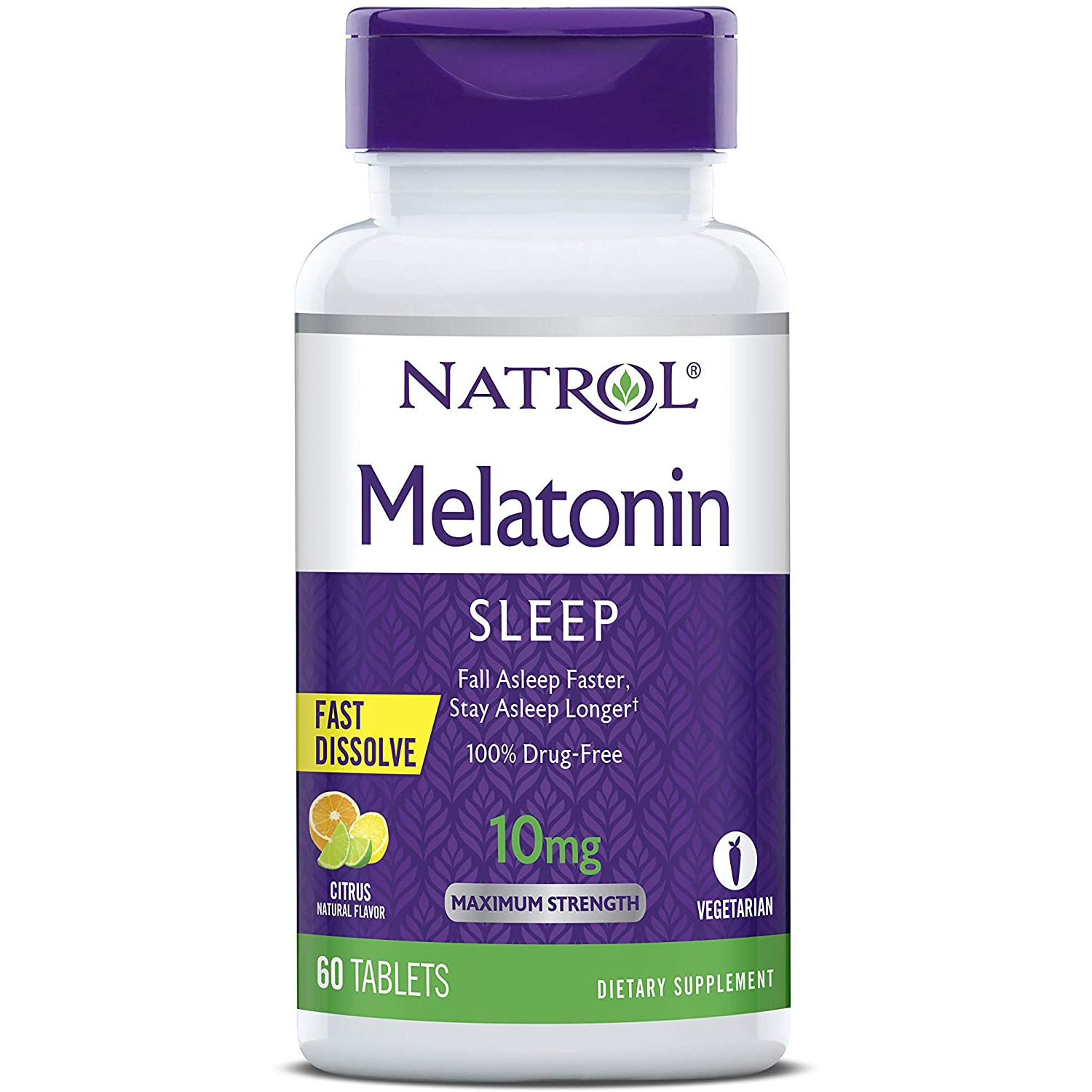 Natrol Melatonin Fast Dissolve 10 mg 60 tabs Citrus - зображення 1