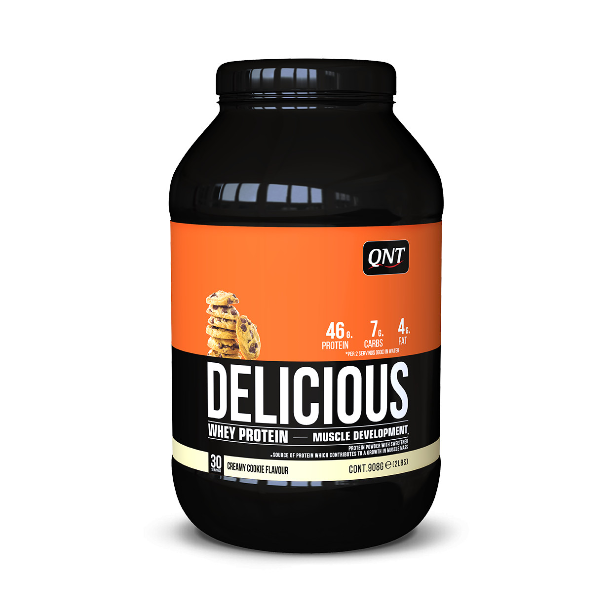 QNT Delicious Whey Protein Powder 908 g /30 servings/ Cookie Cream - зображення 1