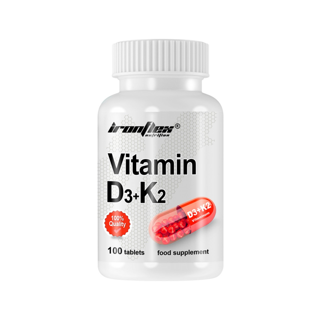 IronFlex Nutrition Vitamin D3+K2 100 tabs - зображення 1