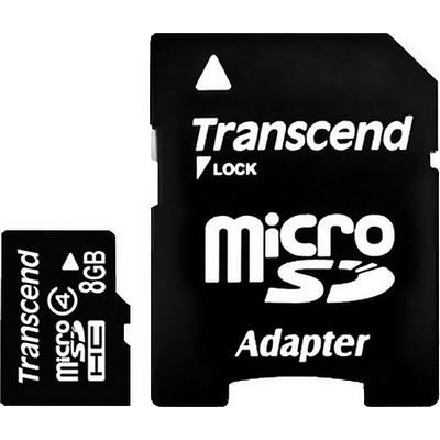 Transcend 8 GB microSDHC class 4 + SD Adapter TS8GUSDHC4 - зображення 1