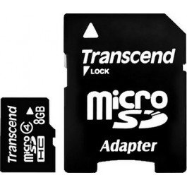 Transcend 8 GB microSDHC class 4 + SD Adapter TS8GUSDHC4