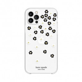   Kate Spade New York Protective Hardshell Case for iPhone 12/12 Pro Scattered Flowers Black (KSIPH-153-SFLBW)