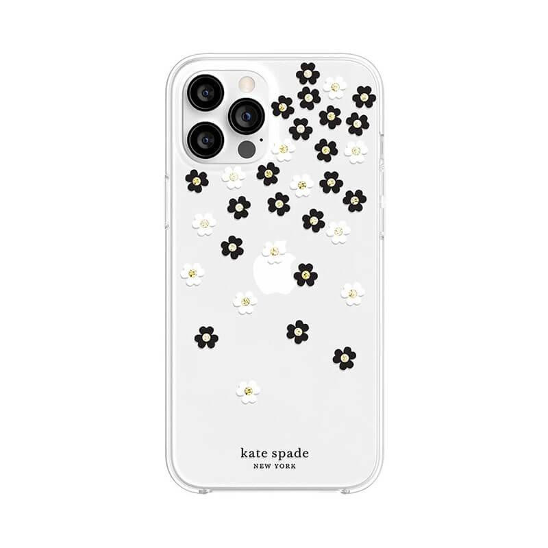 Kate Spade New York Protective Hardshell Case for iPhone 12 Pro Max Scattered Flowers Black (KSIPH-154-SFLBW) - зображення 1