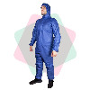 Венето Одноразовый защитный костюм с капюшоном, двухслойный, синий (VN-ROBE-BLUE-45) - зображення 1