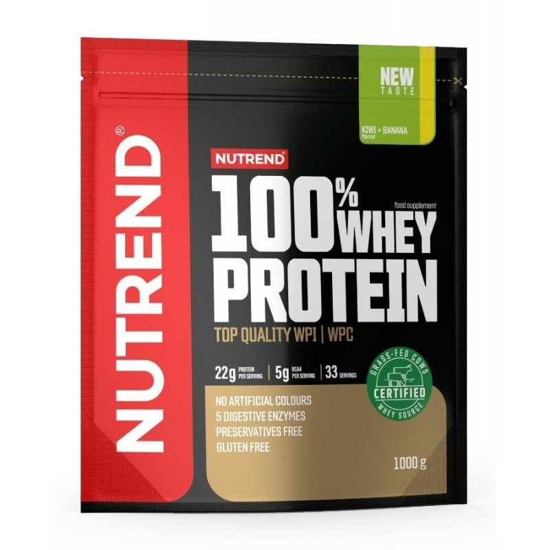 Nutrend 100% Whey Protein 1000 g /33 servings/ Strawberry - зображення 1