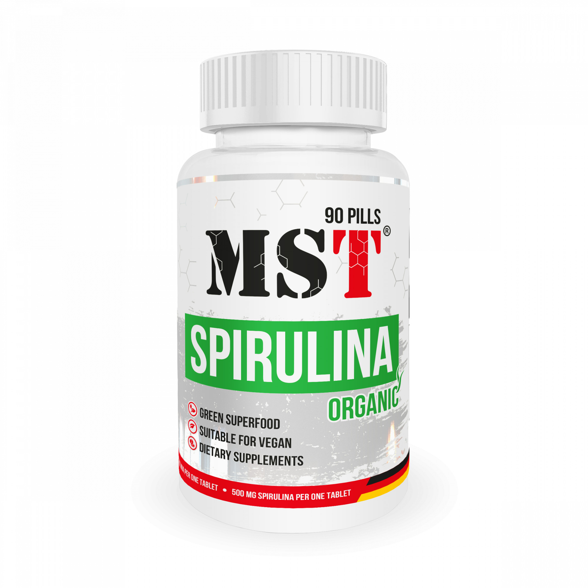 MST Nutrition Spirulina Organic 500 mg 90 tabs - зображення 1