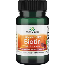 Swanson Supplemelts Biotin 5,000 mcg 60 tabs Natural Cherry