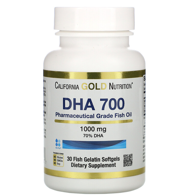 California Gold Nutrition DHA 700 Fish Oil 1000 mg 30 softgels - зображення 1