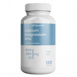 Sporter Calcium Magnesium Zinc 800/280/21 mg 120 tabs