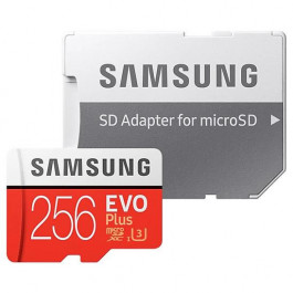 Samsung 256 GB microSDXC Class 10 UHS-I U3 EVO Plus + SD Adapter MB-MC256HA