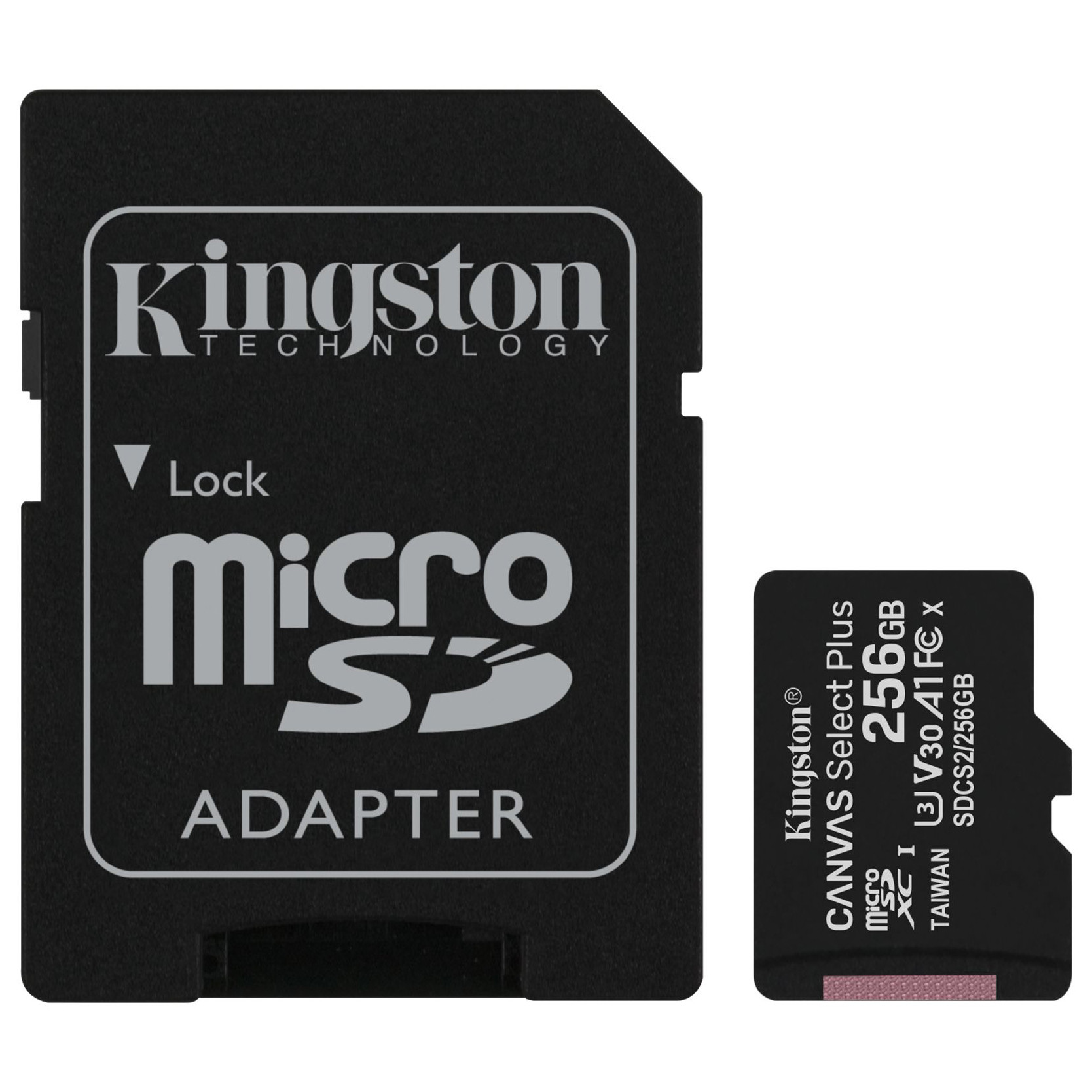 Kingston 256 GB microSDXC Class 10 UHS-I U3 Canvas Select Plus + SD Adapter SDCS2/256GB - зображення 1