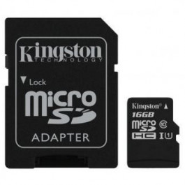 Kingston 16 GB microSDHC Class 10 UHS-I Canvas Select Plus + SD Adapter SDCS2/16GB