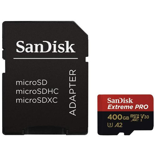 SanDisk 400 GB microSDXC UHS-I U3 Extreme Pro A2 + SD Adapter SDSQXCZ-400G-GN6MA - зображення 1