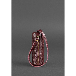 BlankNote Удобная ключница марсалового цвета из кожи с золотистой фурнитурой  Тубус (12958)