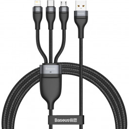   Baseus Flash Series 3-in-1 Fast Charging Data Cable Black 1.2m (CA1T3-G1)