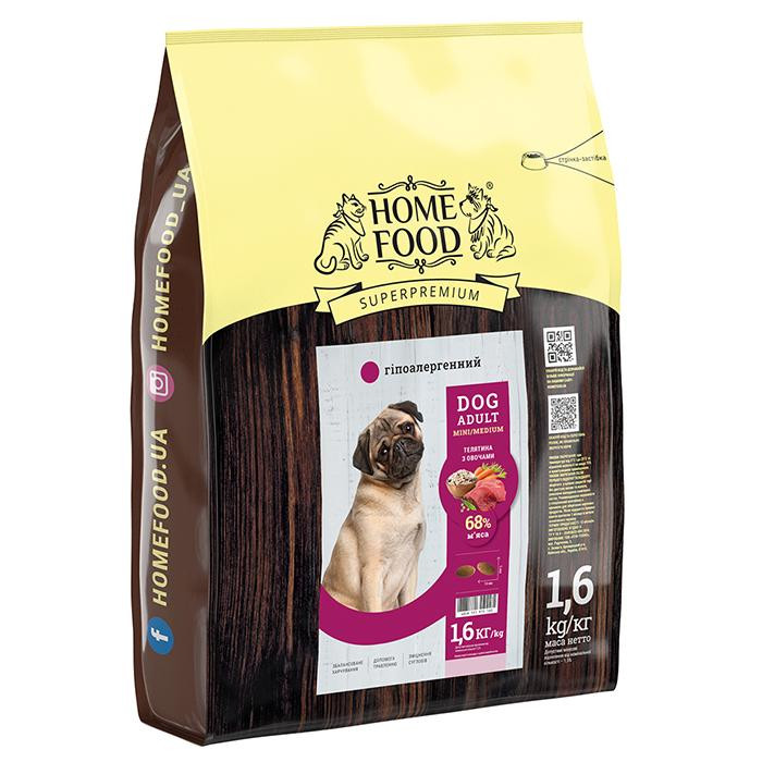 Home Food Корм гипоаллергенный для собак маленьких и средних пород Телятина с овощами 10 кг (4828331971000) - зображення 1