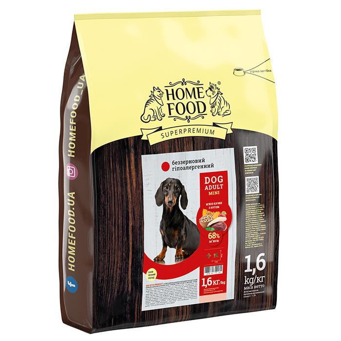 Home Food Гипоаллергенный корм для собак маленьких пород Утка с нутом 1,6 кг (4820235020477) - зображення 1