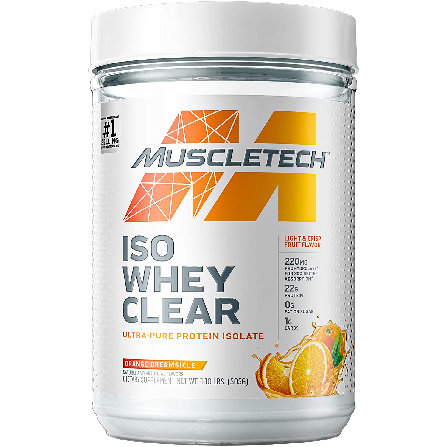 MuscleTech Iso Whey Clear 505 g /19 servings/ Orange Dreamsicle - зображення 1