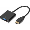 ATcom HDMI - VGA Black (9220) - зображення 1