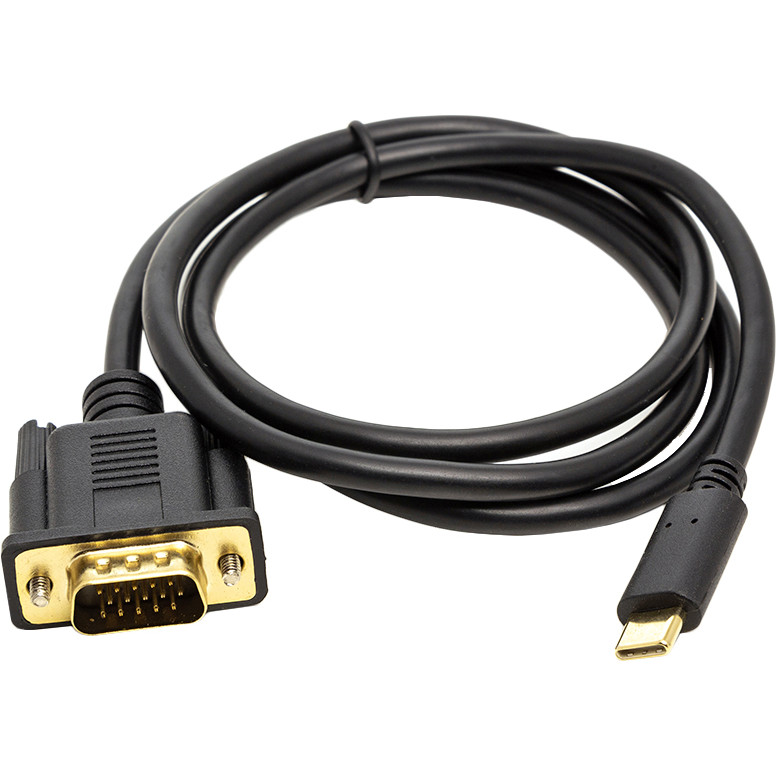 PowerPlant USB-C - VGA Black (CA912117) - зображення 1