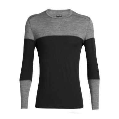 Icebreaker 200 Oasis Deluxe Long Sleeve Crewe Thermal Top L Black/Gritstone Hthr - зображення 1