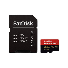 SanDisk 256 GB microSDXC Class 10 UHS-I U3 + SD adapter SDSQXCY-256G-GN6MA