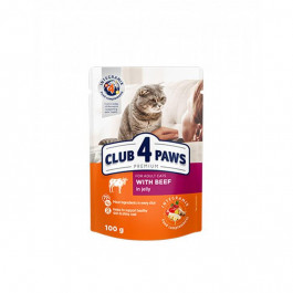 Клуб 4 лапи Premium для дорослих котів з яловичиною в желе 100 г (4820215364409)