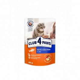Клуб 4 лапи Premium для дорослих котів з тріскою в желе 80 г (4820215364645)